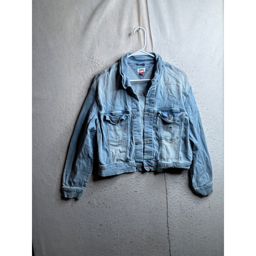 Tommy Jeans Light Wash Denim Trucker Jacket Large TTJHW T11C0857151 Blue